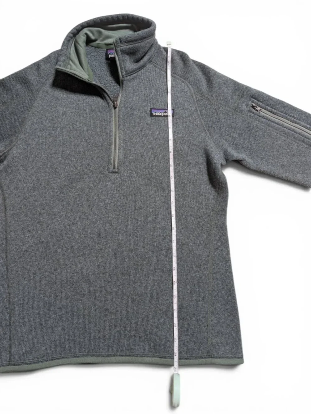 Patagonia Better Sweater 1/4 Zip Pullover Women's M Green Gray — EUC - Picture 2 of 9
